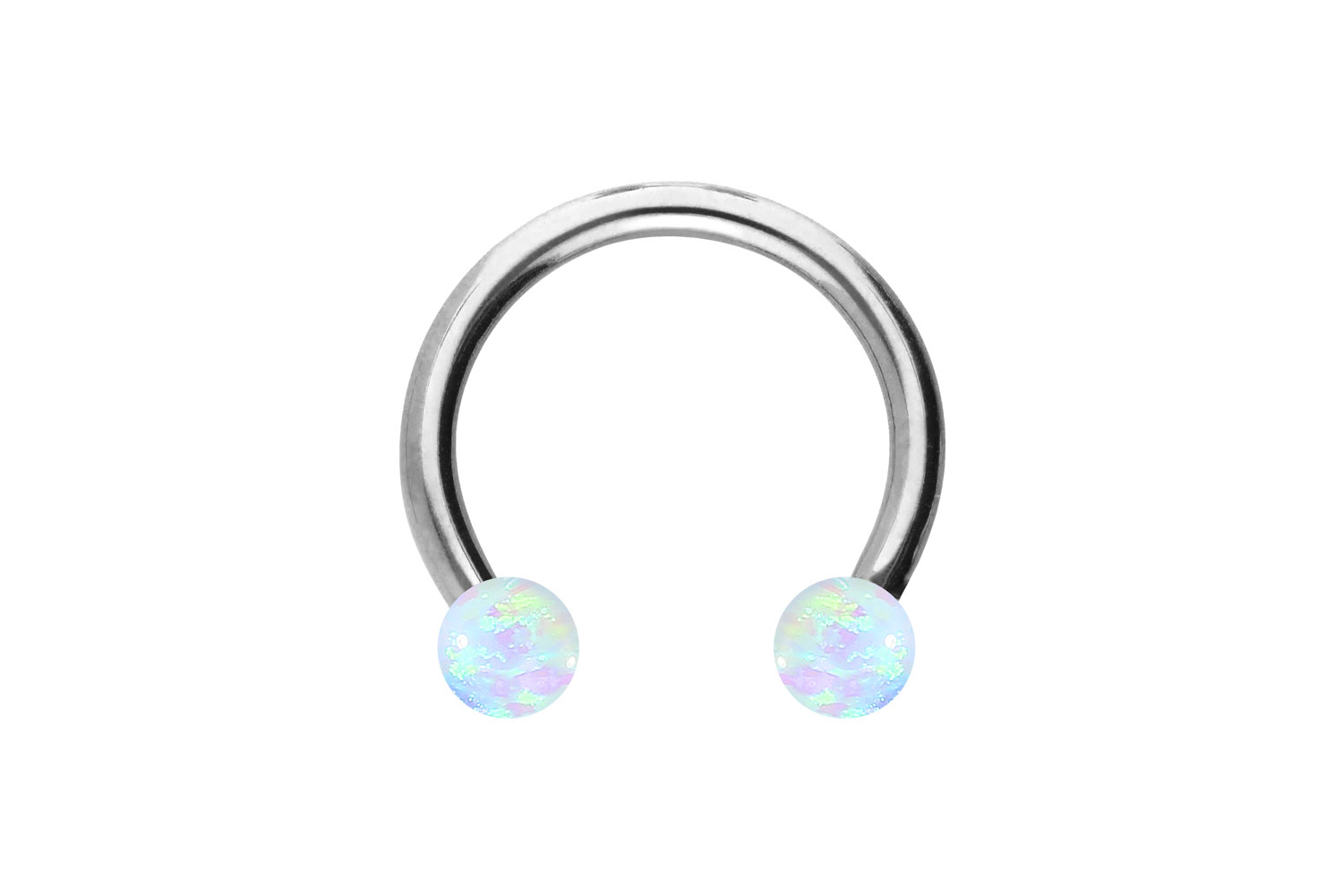 Titan Hufeisenring Piercing SYNTHETISCHE OPALE